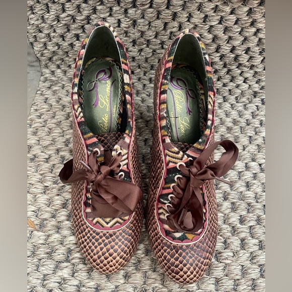 Poetic License Brown Couture Boots Booties Size 6.5 Snakeskin NEW - Picture 7 of 7